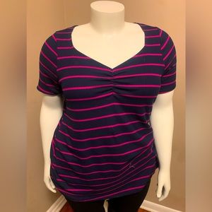 Lane Bryant size 18/20 stretch striped T-Shirt $16